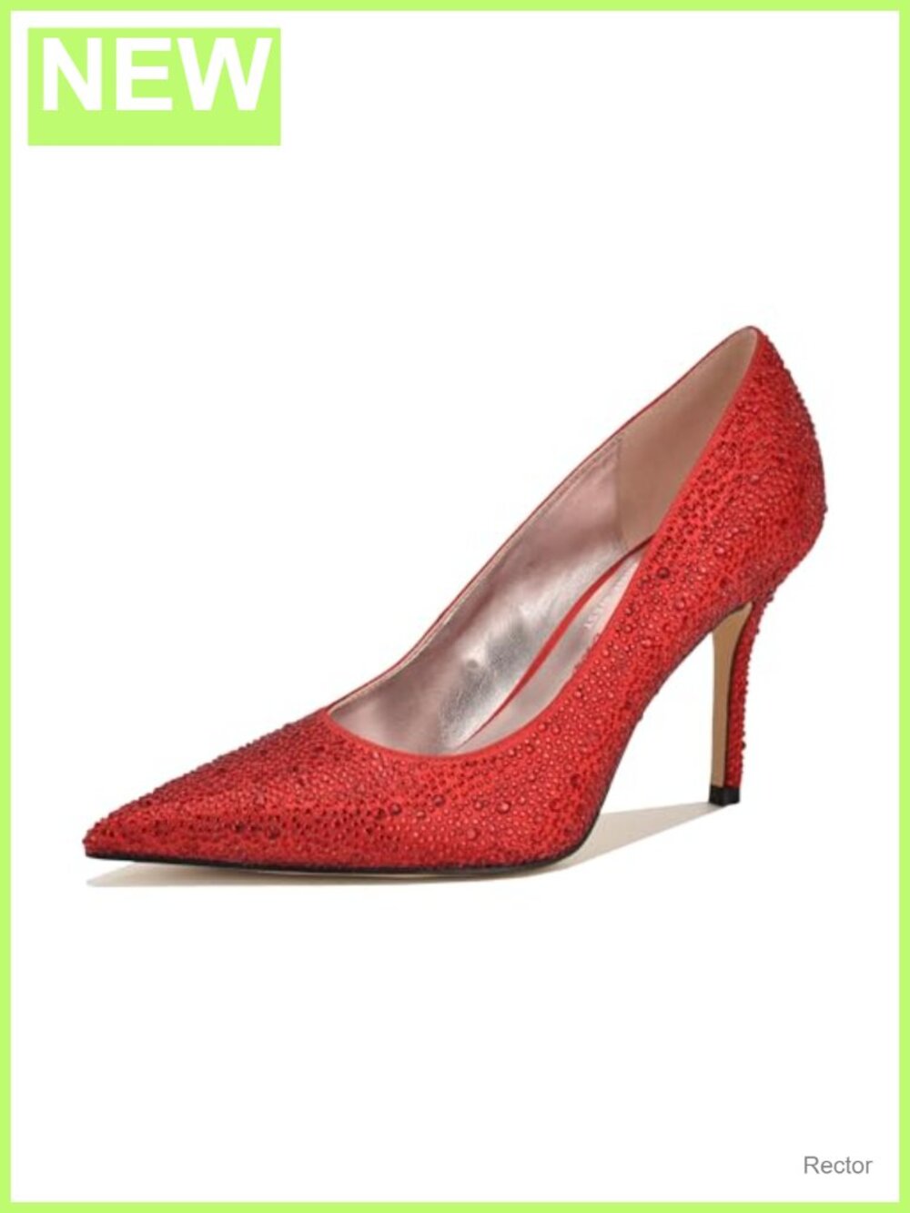 Nine West Glamor Satin Stiletto Heels Pointy Toe Pumps